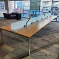 Maple Steelcase FrameOne Bench System, 2x8 Seats, 16 Total